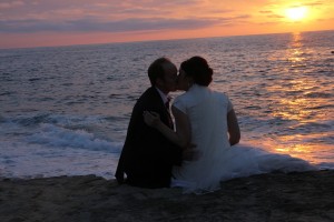 Bride and Groom Sunset Beach 